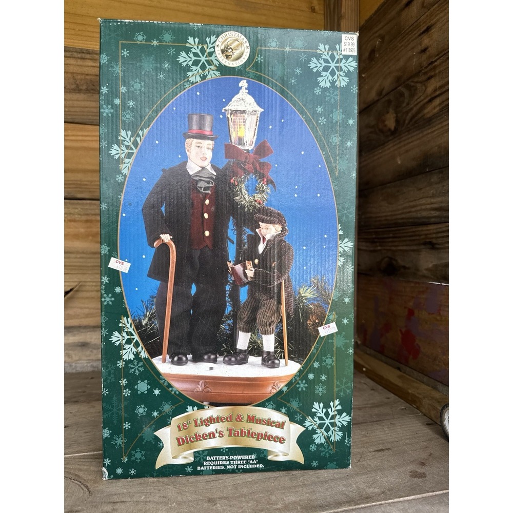VTG Christmas International Lighted Musical Dickens‎ Tablepiece - Silent Night